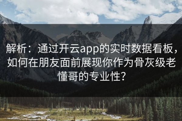 解析：通过开云app的实时数据看板，如何在朋友面前展现你作为骨灰级老懂哥的专业性？
